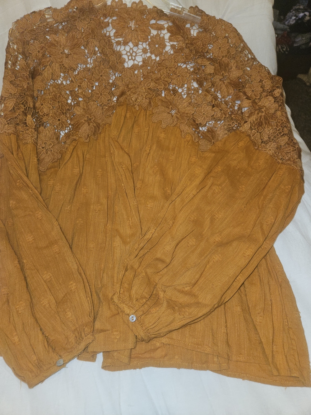 No Comment Paris Printed Boho Top in Mustard and Black With Matching Leggings - Picture 6 of 7